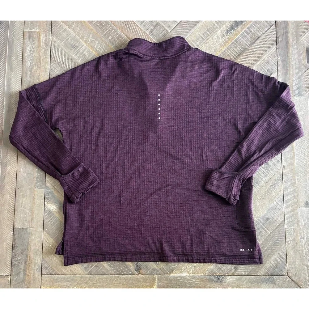 Nike Running Dri-FIT Element Half Zip Pullover Plum Purple XL Womens Top